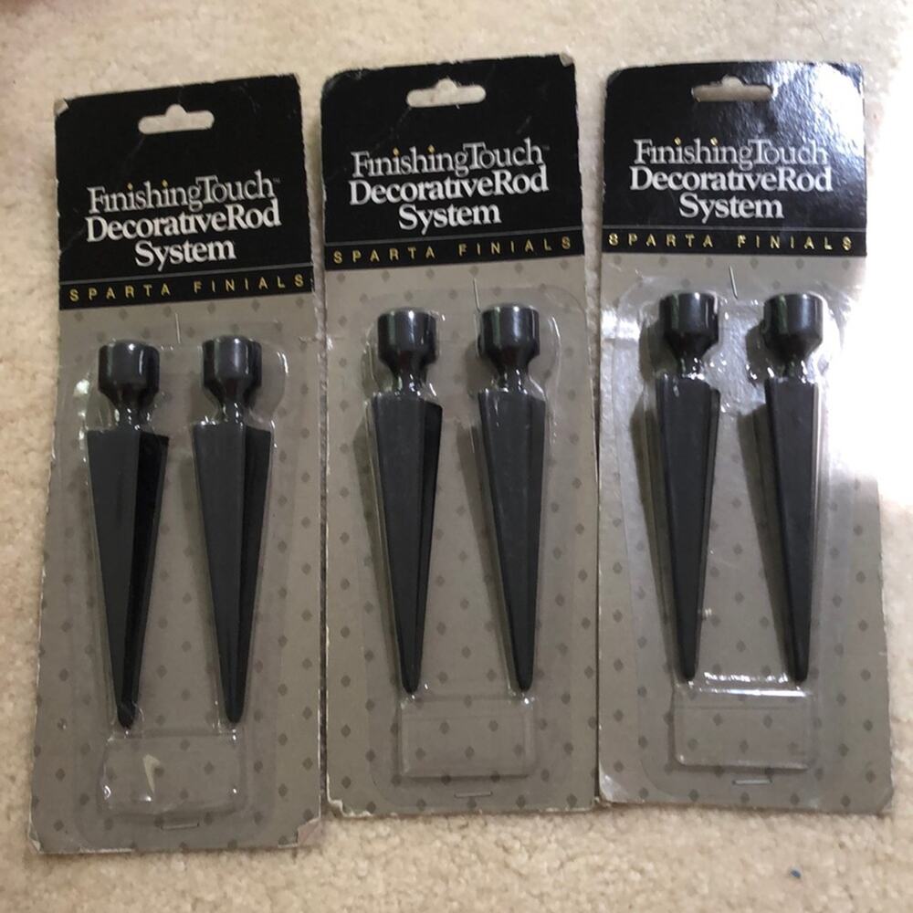 Sparta finials decorative rod system black metal